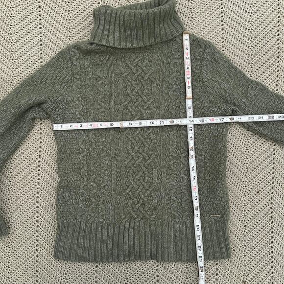 Eddie Bauer Lambs Wool Blend Turtleneck Green Sweater - Size Medium Women’s - Picture 6 of 7